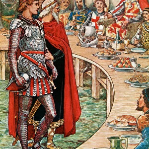 King Arthur with Lancelot and Merlin at Camelot, 1923 (screen print)