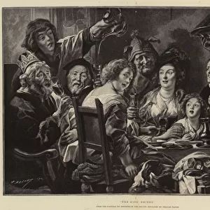 The King drinks (engraving)