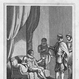 King James taken with an ague (engraving)