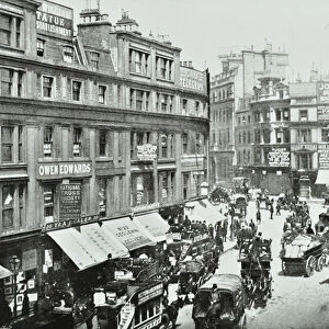 King William Street, looking north, City of London, 1895 (b / w photo)