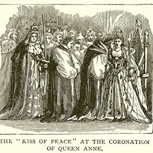 The "Kiss of Peace"at the Coronation of Queen Anne (engraving)