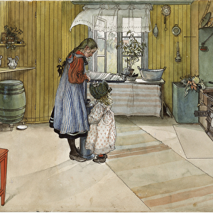 The Kitchen, from A Home series, c. 1895 (w / c on paper)