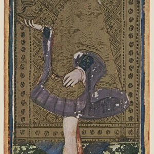 The Knave of Cups, facsimile of a tarot card from the Visconti deck