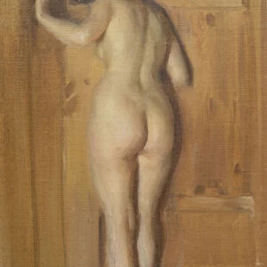 Kuvadorren (The Chamber Door), 1905 (oil on canvas laid down on board)