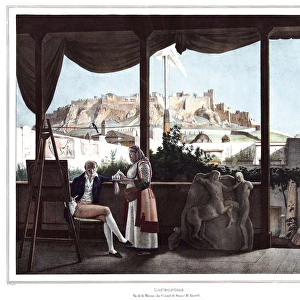 L Acropolis. seen from the house of the Consul of France, M. Fauvel