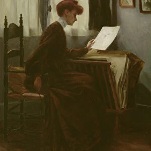 L Amatrice de Dessins, 1904 (oil on canvas)