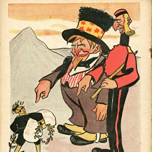 L Assiette au Beurre, number 183, Satirique en couleurs, 1904_10_8: America, England Great Britain - Bull John, Uncle Sam (lithograph)