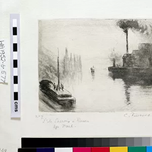L Ile Lacroix, Rouen, 1883 (print)
