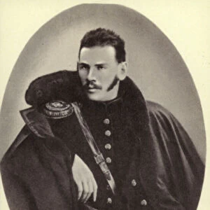 L N Tolstoi, 1854 (b / w photo)