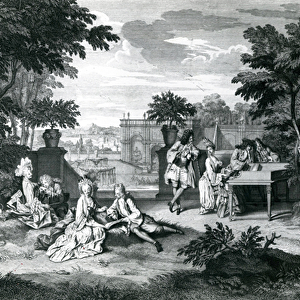 A L ombre des bosquets dans un beau jour d Ete c. 1710 (engraving)