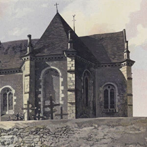 La Bruere, Eglise, Cote de l abside (colour photo)