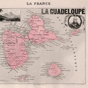 La Guadeloupe (overseas department or overseas department) - France and its Colonies. Atlas illustrates one hundred and five maps from the maps of the depot of war, bridges and footwear and the Navy by M. VUILLEMIN. 1876