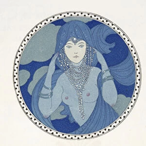 La Lune aux Yeux Bleus, illustration from Les Chansons de Bilitis, by Pierre Louys, pub. 1922 (pochoir print)