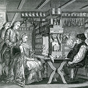 La Pharmacie Rustique, print made by Bartolomaus Hubner (1727-1795), 1774 (engraving)