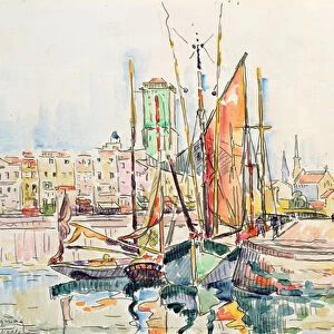 La Rochelle: Boats and Houses (w / c on paper)