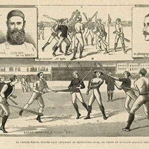 Lacrosse match played last Saturday at Kennington Oval by North of England against South (engraving)