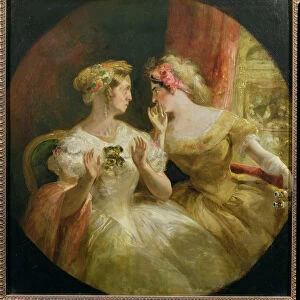Ladies Gossiping at the Opera (oil on canvas)