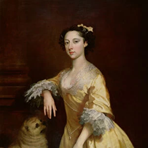 Lady with a Pug Dog (oil on canvas)