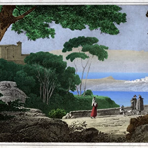 Lake Albano. (engraving, ca. 1820)