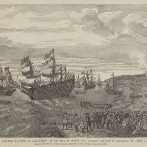 Landing of Frederick V, Elector Palatine, at Gravesend, on his Way to Marry the Princess Elizabeth, Daughter of James I, 17 October 1612 (engraving)