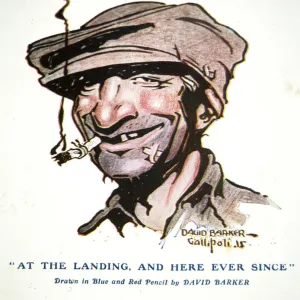 At the landing, and here ever since - Gallipoli Campaign of 1915, cartoon from The Anzac Book, 1916 (colour litho)