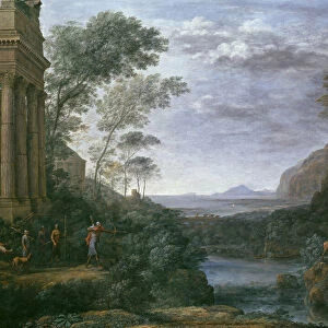 Landscape with Ascanius Shooting the Stag of Sylvia, 17th century (oil on canvas)