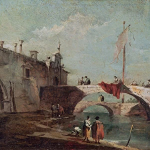 Landscape with a Canal (oil on canvas)