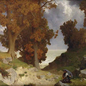 Landscape with the figure of Clotho, 1855 (oil on canvas)