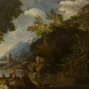 Landscape with figures and boats, c. 1635-73 (oil on canvas)