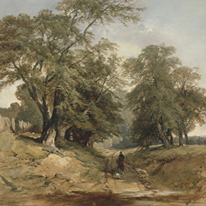 A Landscape with a Horseman, c. 1850 (oil on canvas)