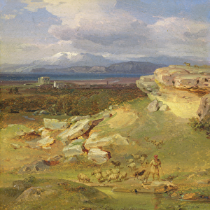 Landscape near Corinth, c. 1835 (oil on paper on canvas)