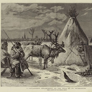 A Laplanders Encampment on the Neva at St Petersburg (engraving)