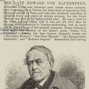 The late Edward von Bauernfeld, Viennese Poet (engraving)