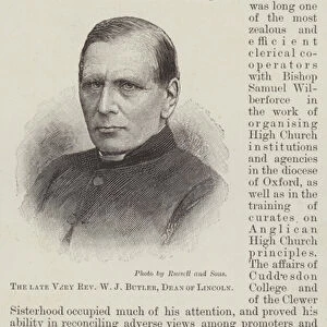 The late Very Reverend W J Butler, Dean of Lincoln (engraving)