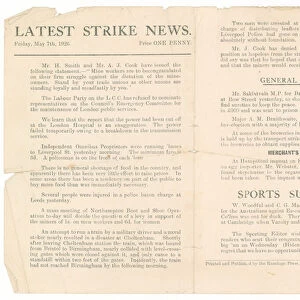 Latest Strike News, 7 May 1926 (engraving)
