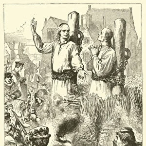 Latimer exhorting Ridley at the Stake (engraving)