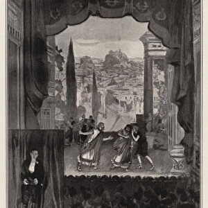 The Latin Play at Westminster School (litho)