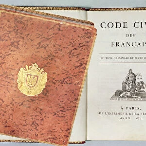 Le Code Civil des Francais, showing the binding and title page