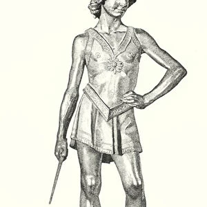 Le David de Verrocchio, au Bargello (engraving)