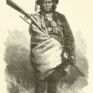 Le Loup tachete, chef indien chayenne (engraving)