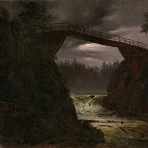 "Le pont d Arendal, Norvege"Peinture de Thomas Fearnley(1802-1842) 1843 National Museum of Art, Oslo Norvege