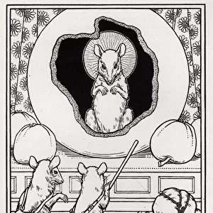 Le rat quis retire du monde - The Rat Retired From The World - (Recueil 2, Book 7, Fable 4) - engraving from "A Hundred Fables of La Fontaine"Illustrated by Percy J. Billinghurst (1871-1933) - 1899
