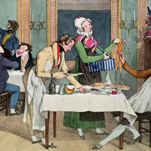 Le Restaurant, pub. by Rodwell and Martin, 1820 (colour litho)