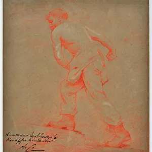 Le sower Drawing by Auguste Carli (1868-1930)