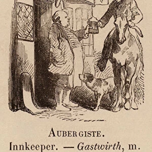 Le Vocabulaire Illustre: Auber giste; Innkeeper; Gastwirth (engraving)