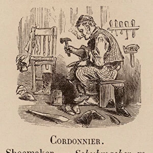 Le Vocabulaire Illustre: Cordonnier; Shoemaker; Schuhmacher (engraving)