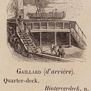 Le Vocabulaire Illustre: Gaillard (d arriere); Quarter-deck; Hinterverdeck (engraving)