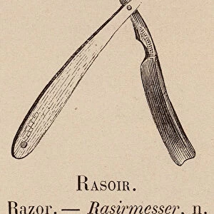 Le Vocabulaire Illustre: Rasoir; Razor; Rasirmesser (engraving)
