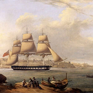 Leaving Grand Harbour by Giovanni Schranz 19th century (63 x 43 cm)