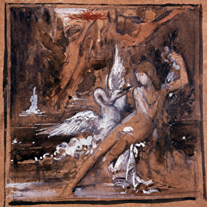 Leda and Swan. Drawing by Gustave Moreau (1826-1898)
